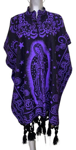 Gabán Jorongo Capa Artesanal Unisex Virgen De Guadalupe 