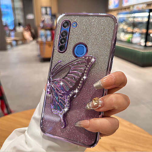 Funda Para Moto G8 Play Power Marco Mariposa Rosa Flash+mica
