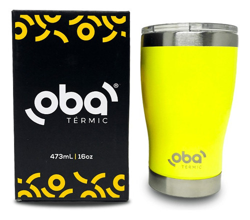 Caneca Térmico D/bebidas Cerveja Água Refri Café Em Aço Inox Cor Amarelo Liso