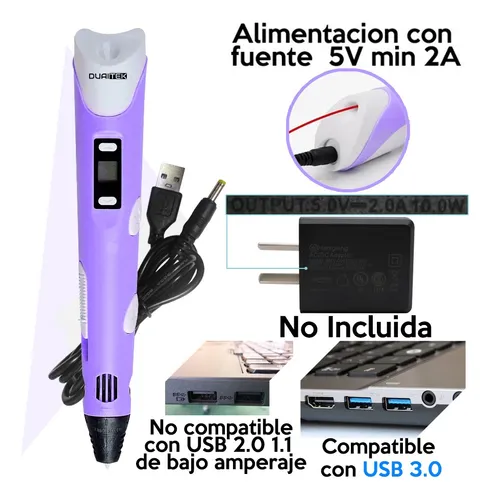 Lápiz 3d Con Control Temperatura Y Carga Usb Facil De Usar