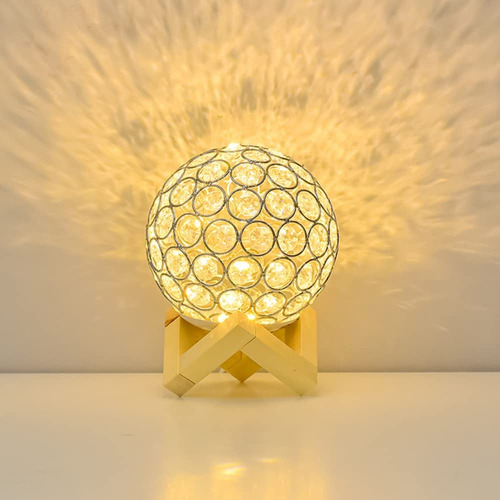 Luz Nocturna Creativa 3d De Cristal Hueco Para Dormitorio, .