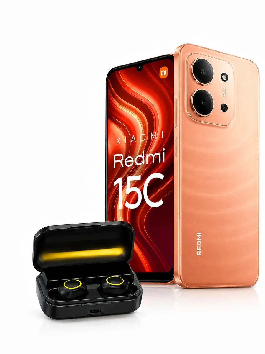 Celular Xiaomi Redmi 15c 128Gb 8gb Ram (4+4Gb Ramboost) Laranja