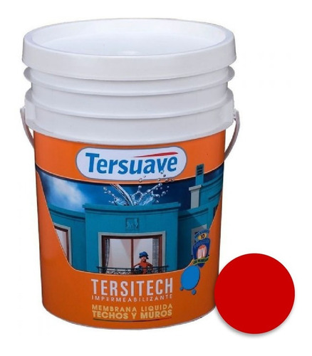 Pintura Membrana Techos Tersitech 20 Kg - Color Rojo