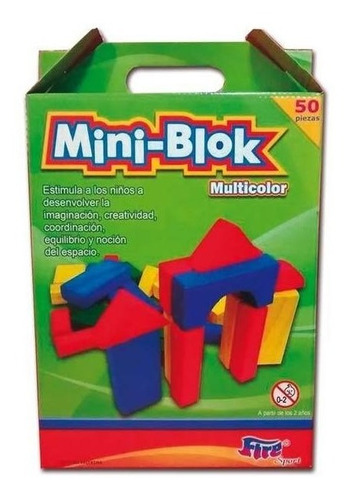 Caja De Bloques Madera Mini Blok Multicolor Fire Sport 1617