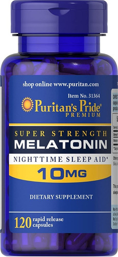 Melatonina 10 Mg, Rápida Liberación Mejora El Descanso 120pz Sabor Sin sabor