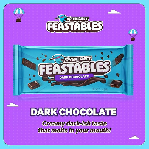 Barrita Mr. Beast Chocolate Negro Feastables 60g