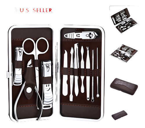 12pcs Del Pedicure / Manicure Set Nail Clippers Limpiador Cu