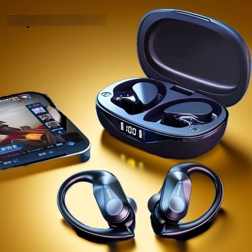 Fone Lenovo Bluetooth 5.3 Lp75 Preto Sem Fio