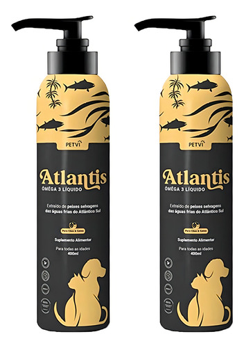 Kit 2 Suplementos Para Cães E Gatos Atlantis Petvi 400ml