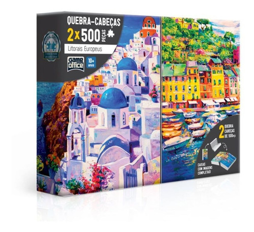 Imagem 3 de 6 de Quebra-cabeças 500 Pçs Cada Litorais Europeus Grécia E Itáli