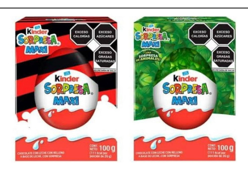 Huevos Kinder Maxi Gigante 100 Gr, Pak 2 Pz , Niño Y Niña 