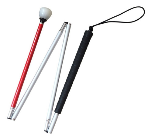 A Aluminio Baston Blanco Para Ciegos Y Baja Vision Plegable