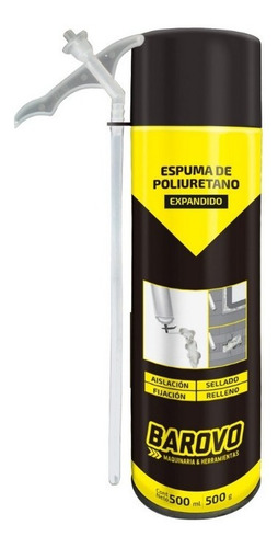 Imagen 1 de 7 de Espuma Poliuretano Expandido Aerosol 500ml Barovo Sellador
