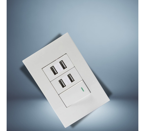 Tomada Parede Dupla Entrada Usb Bivolt Moderno Tecnologia Cor Modelo8