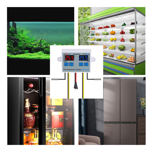 Controlador De Temperatura Duplo Digital Led Cel 110-220v