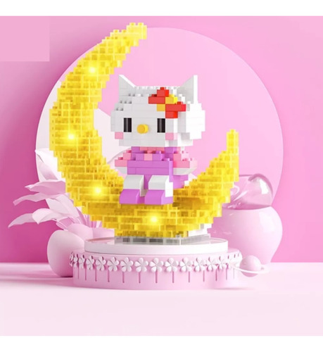 Set Bloques Armables Hello Kitty Con Led +50 Stickers Sanrio