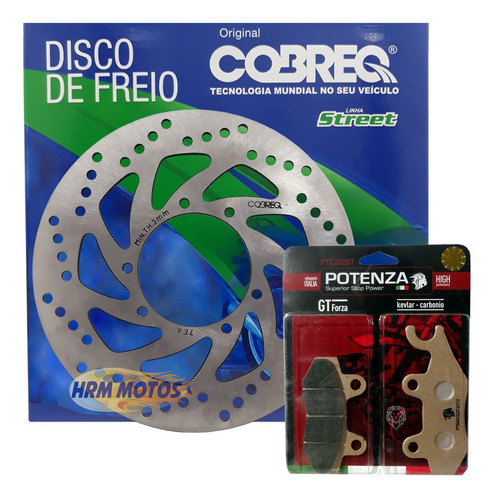Kit Disco Freio Diant Tenere 250 Até 2015+pastilha Potenza