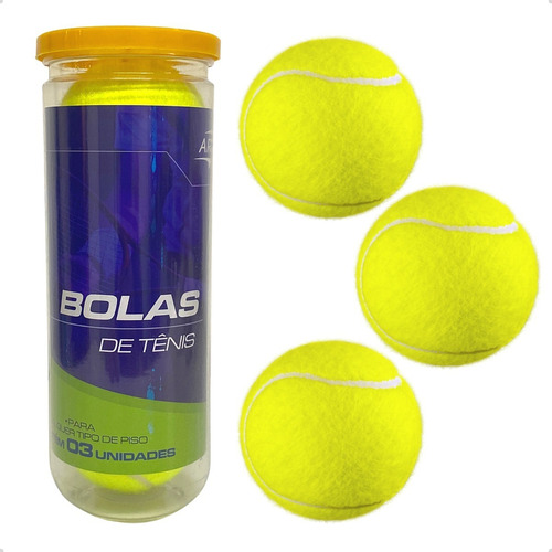 Pelota de tenis verde en el tubo, 3 unidades para entrenamiento