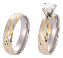 Comprar Anillos Alianzas Pareja Lineales Clasicas Acero