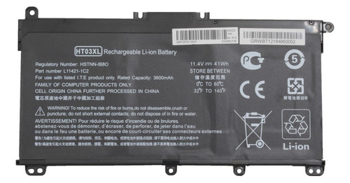 Bateria Compatible Con Hp Ht03xl L11119-855 14 14-ck Litio A