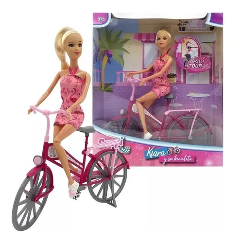 Familiar Canguro reloj Muñeca Kiara Y Su Bicicleta Nenas Juguetes Niñas Juegos