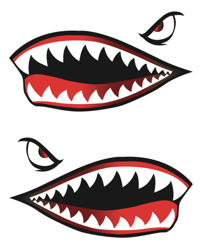 Stickers Mandibulas De Tiburon Impresas Para Autos Motos M5