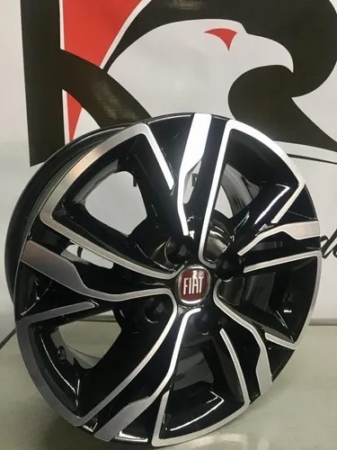 Rodas Fiat Argo Palio Uno Siena Aro 14 4x98 (jogo) + Bicos Cor Preto Com Diamantado