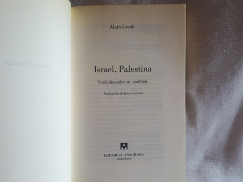 Israel Palestina Alain Gresh Ed Anagrama