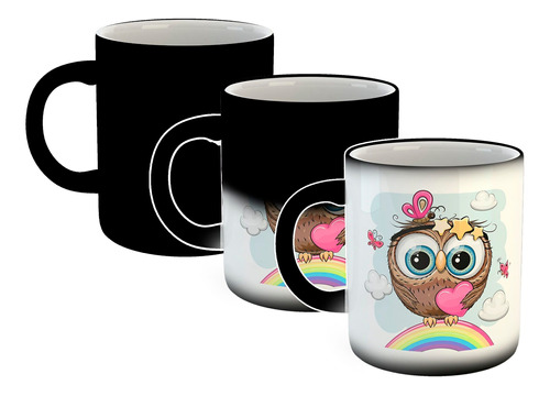 Taza Magica Owl Buho Lechuza Arcoiris Dibujo Diseño