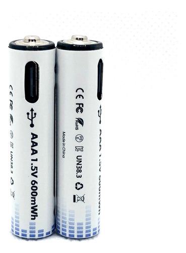 Baterías Recargables Aaa Usb Carga Rapida 4pzas 600mwh Cable