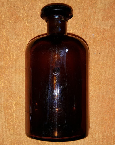 1 Botella Ámbar Vintage Farmacéutica 500ml Con Medidas