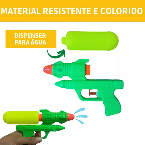 Kit 3 Pistola Arminha Water Gun Lança Água Brinquedo 23cm