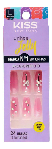 Unhas Decoradas Jelly Bailarina Rosa It Girl Kiss New York