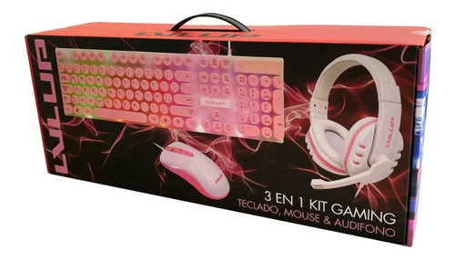 Imagen 3 de 9 de Teclado Mouse Y Diadema Gaming Lu745 Rosa