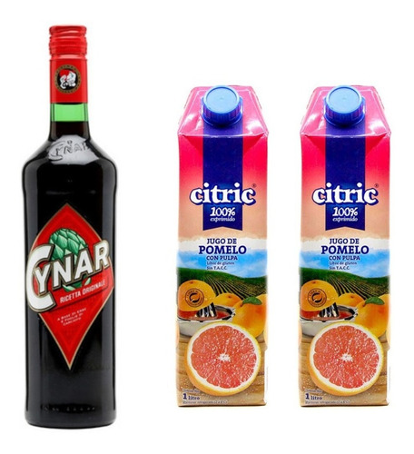 Cynar 750ml + 2 Citric Pomelo 1l Zetta Bebidas