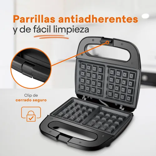 Wafflera Belga Power Ready 2 Rebanadas Acero Masterchef Color Plateado 120V