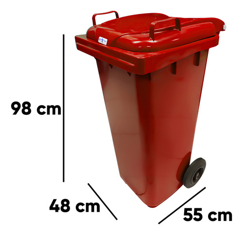 Conteiner Lixeira Plastico 120 Litros Com Rodas De 200mm