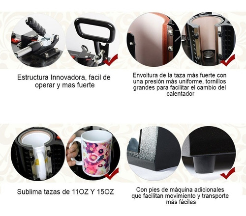 Maquina Sublimadora 5en1 Para Sublimar 5 Tazas Rectas