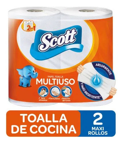 Toalla De Paple Multiuso Scott 2*20 Mtr(3 Display) Super