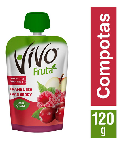 Vivo Compota Fruta Frambuesa Cranberry 120 Gr