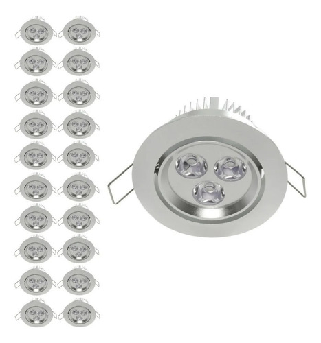 20x Foco Embutido Ampolleta Led 3w