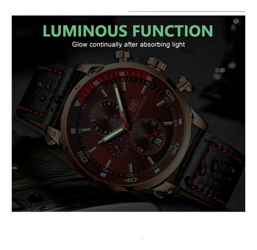 Reloj Cronógrafo Impermeable Mini Focus 6 Manecillas Color de la correa Azul
