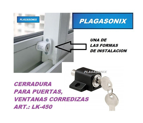 Imagen 4 de 9 de Cerradura Puerta Ventana Corrediza Lk-450 Blanca Kit 5 Unid.