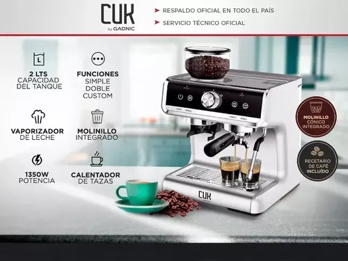 Cafetera Gadnic Barista Cuk Cme11 Automática Negra Y Platead