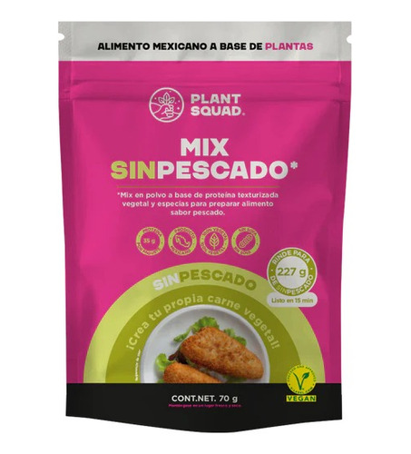 Mix Sabor Pescado Sin Soya Carne Vegana Plant Squad 70 G 