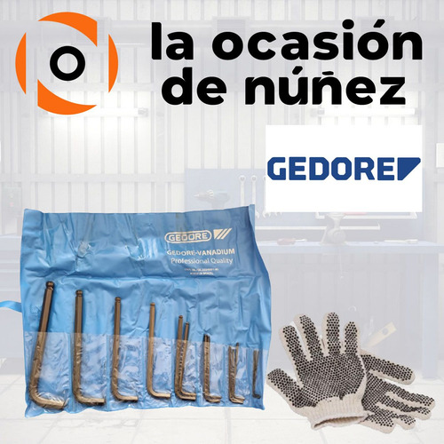 Imagen 4 de 7 de Juego 14 Llaves Allen Punta Bola 1/16 - 9/16 Hexagonales
