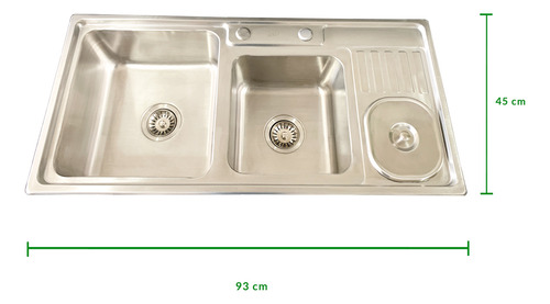 Cuba Dupla Pro Inox E Torneira Sweet Cromada C/ Lixeira