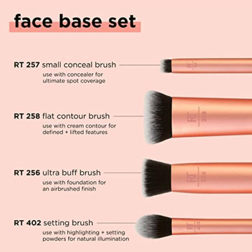 Real Techniques Face Base Makeup Brush Kit, For Concealer,