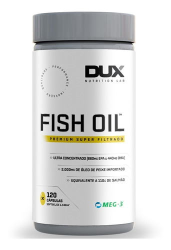  Fish Oil 120 Caps - Ômega 3 Dux Nutrition - Epa Dha