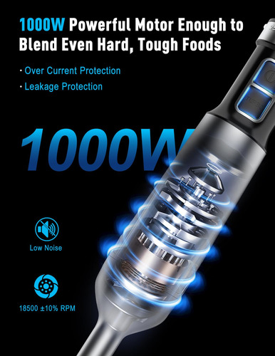 Batidora De Inmersión 1000 W 25 Velocidades Resistente A Ara